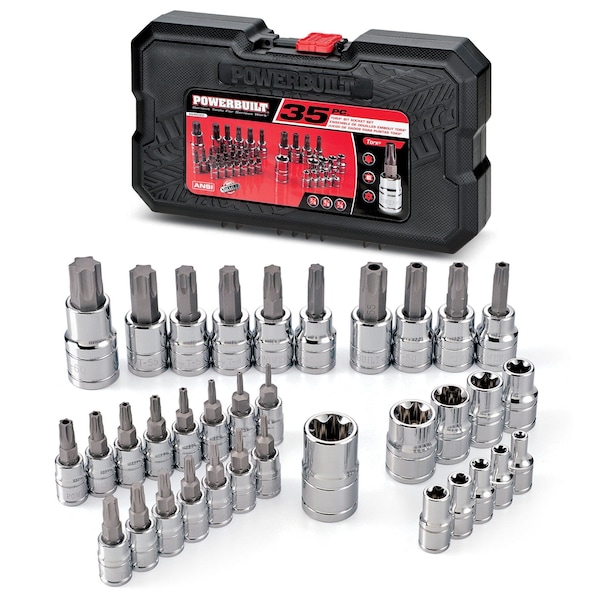 35Pc 1/4", 3/8" &1/2" Drive  Master Star Set